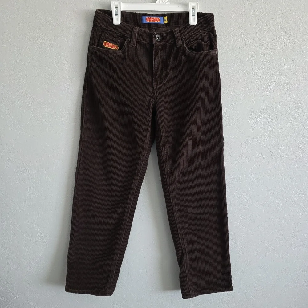 Empyre Mens Junior Corduroy Skate Pants Brown Relax Loose Fit Baggy Size 26